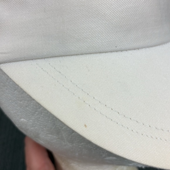 Vintage Visor Hat Cap Womens OS Ivory Stretch Elastic Strap Outdoor Sun Golf - Picture 10 of 14